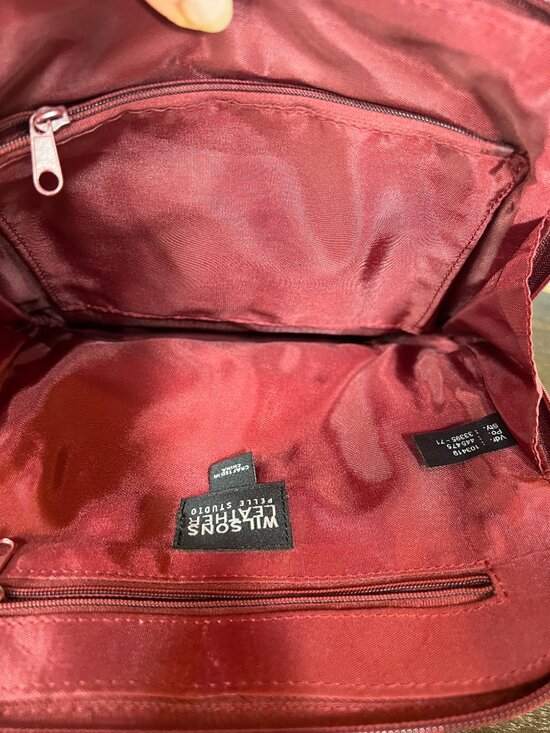 Pelle Studio by Wilsons Leather Small Backpack Purse Deep Red Genuine Leather